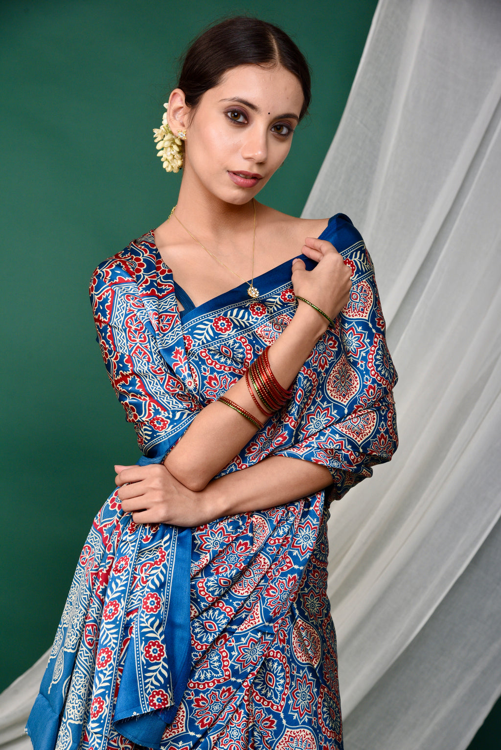 Full Printed Ajrakh Saree